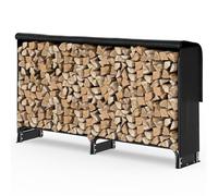 vounot® Serre Bûche 2m avec Housse de Protection Range Bûche en Métal Grande Capacité Rangement pour Bûches Serre bois Housse de Protection Intégrale Inclus Noir