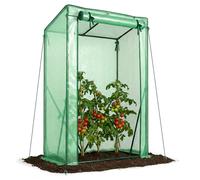 VOUNOT® Serre de jardin Serre tomates avec grande porte enroulable bache PE renforcee 135g/m2 100x50x150cm Vert