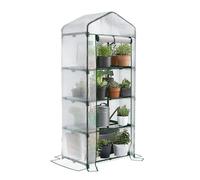 VOUNOT® Serre de Jardin PE avec Étagères 4 Niveaux Serre de Jardin pour Légumes Plantes Fleurs Bâche Renforcée 135g/m2 Protéger Vos Plantes en Toutes Saisons 69x49x160cm