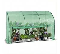 VOUNOT® Serre de Jardin en Toutes Saisons Abri d'hivernage Murale Adossée pour Légumes Plantes Fleurs Serre Adossée avec Bâche PE 135g/m2 pour Balcon Terrasse Jardin 300x100x180cm Vert
