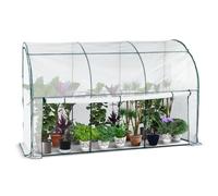 VOUNOT® Serre de Jardin en Toutes Saisons d'hivernage Murale Adossée pour Légumes Plantes Fleurs Adossée avec Bâche PE 135g/m2 a Tomate pour Balcon Terrase Jardin 300x100x180cm Blanc