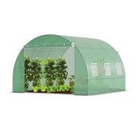 VOUNOT Serre de jardin tunnel 9m2 en acier galvanise- Taille : 3x3x2M