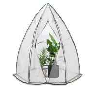 VOUNOT® Serre d'hivernage dôme 160x160x180cm blanc - bâche PE imperméable et anti-UV - pour balcon terrasse jardin