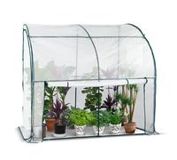 VOUNOT® Serre de Jardin en Toutes Saisons d'hivernage Murale Adossée pour Légumes Plantes Fleurs Adossée avec Bâche PE 135g/m2 a Tomate pour Balcon Terrase Jardin 200x100x180cm Blanc