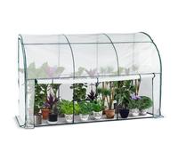 VOUNOT® Serre d'hivernage murale adossée 300x100x180cm blanc - bâche PE imperméable et anti-UV - pour balcon terrasse jardin