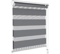 VOUNOT Store Enrouleur Jour Nuit Tissu Double avec ou sans Perçage 100x150cm Protection de Votre Vie Privée Rideau pour Fenêtres et Portes Store Chambre Facile à Installer avec Clips Gris