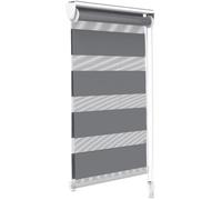 VOUNOT Store Enrouleur Jour Nuit Tissu Double avec ou sans Perçage 45x150cm Protection de Votre Vie Privée Rideau pour Fenêtres et Portes Store Chambre Facile à Installer avec Clips Gris