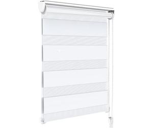 VOUNOT® Store enrouleur jour/nuit zébré - 80 x 150 cm - Blanc - Sans perçage ou avec