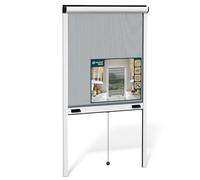 VOUNOT® Store Moustiquaire Fenêtre Enroulable en Aluminium Recoupable avec Maille en Fibre de Verre Store Moustiquaire Installation Facile L80 x H130 cm Blanc