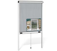 VOUNOT® Store Moustiquaire Fenêtre Enroulable en Aluminium Recoupable avec Maille en Fibre de Verre Store Moustiquaire Installation Facile L100 x H160 cm Blanc