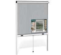 VOUNOT® Store Moustiquaire Fenêtre Enroulable en Aluminium Recoupable avec Maille en Fibre de Verre Store Moustiquaire Installation Facile L130 x H160 cm Blanc