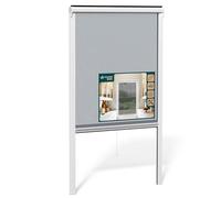 VOUNOT® Store Moustiquaire Fenêtre Enroulable en PVC Recoupable avec Maille en Fibre de Verre Store Moustiquaire Installation Facile L80 x H130 cm Blanc