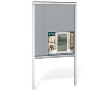 VOUNOT® Store Moustiquaire Fenêtre Enroulable en PVC Recoupable avec Maille en Fibre de Verre Store Moustiquaire Installation Facile L100 x H160 cm Blanc