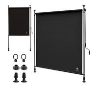 VOUNOT® Store vertical sans perçage 120x310cm extensible - Brise-vue extérieur pour balcon terrasse jardin - Polyester - Anthracite