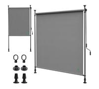 VOUNOT® Store vertical sans perçage 200x310cm extensible - Brise-vue extérieur pour balcon terrasse jardin - Polyester - Gris