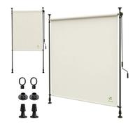 VOUNOT® Store vertical sans perçage 200x310cm extensible - Brise-vue extérieur pour balcon terrasse jardin - Polyester - Beige