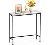 vounot® Table Console en Métal et MDF Table d’Entrée Petite Table de Présentation Bout de Canapé pour Couloir Entrée Salon Bureau Chambre 75x24x75 cm Blanc