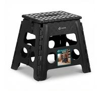 VOUNOT® Tabouret Pliant Portable Marchepied Pliable Antidérapant avec Poignée Tabouret Escabeau Compact pour Cuisine Salle de Bain Jardin Camping 37 x 30 x 32.5 cm Noir