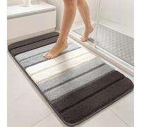 vounot® Tapis de Bain Antidérapant Doux et Absorbant en Microfibre Dégradé Élégant Séchage Rapide Lavable en Machine pour Salle de Bain Douche Baignoire 40x60cm Gris