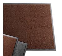vounot ® Tapis de Porte Paillasson d'Entree Interieur et Extérieur Tapis Antidérapant et Anti-Poussière Tapis d’entrée Imperméable Lavable 90x120cm Marron-Noir