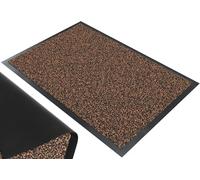 vounot® Tapis de Porte Paillasson d'Entree Interieur et Extérieur Tapis Antidérapant et Anti-Poussière Tapis d’entrée Imperméable Lavable 60x90cm Marron-Noir