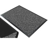 vounot® Tapis de Porte Paillasson d'Entree Interieur et Extérieur Tapis Antidérapant et Anti-Poussière Tapis d’entrée Imperméable Lavable 90x150cm Gris-Noir
