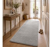 vounot® Tapis de Salon Moderne Ultra Doux Tapis à Poils Ras Lavable en Machine avec Un sous-Tapis Antidérapant Fourni pour Le Salon la Chambre ou la Terrasse 80x200cm Gris