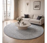 vounot® Tapis de Salon Moderne Ultra Doux Tapis à Poils Ras Lavable en Machine avec Un sous-Tapis Antidérapant Fourni pour Le Salon la Chambre ou la Terrasse ф200cm Gris