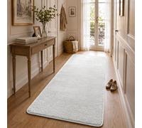 vounot® Tapis de Salon Moderne Ultra Doux Tapis à Poils Ras Lavable en Machine avec Un sous-Tapis Antidérapant Fourni pour Le Salon la Chambre ou la Terrasse 80x200cm Crème