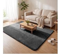 VOUNOT® Tapis de salon poils ras doux antiderapant 140x200cm uni anthracite