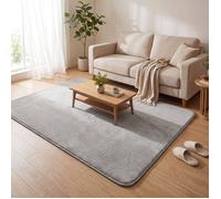 VOUNOT® Tapis de salon poils ras doux antiderapant 140x200cm uni gris