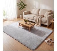 VOUNOT® Tapis de salon poils ras doux antiderapant 160x230cm uni gris