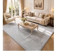 VOUNOT® Tapis de salon poils ras doux antiderapant 200x300cm uni gris