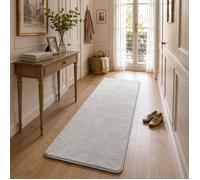 VOUNOT® Tapis de salon poils ras doux antiderapant 60x180cm uni gris