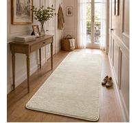 VOUNOT® Tapis de salon poils ras doux antiderapant 80x200cm uni beige