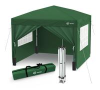 VOUNOT® Tonnelle de Jardin Tente 3x3m Pliable avec 4 Côtés et 4 Sacs de Sable Tente Pliante de Jardin pour Camping Festival Plage Jardins Sac de Transport Inclus Vert