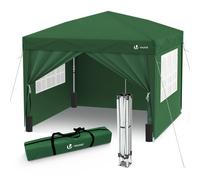 VOUNOT Tonnelle de Jardin 3x3m Pliable avec portes et fenêtres Vert