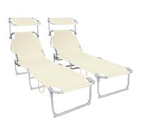 VOUNOT® Transat pare soleil Lot de 2 pcs Beige