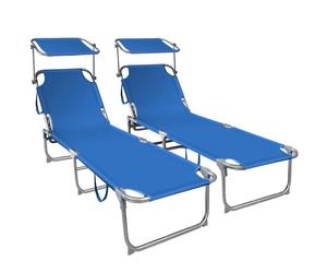 VOUNOT Transat pare soleil Lot de 2 pcs bleu