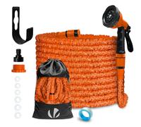 VOUNOT® Tuyau d'arrosage extensible 15m orange - 10 modes - raccord et sac de rangement inclus - flexible, anti-fuite
