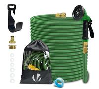 VOUNOT® Tuyau d'Arrosage Extensible 30m Renforcé Adaptable 1/2" et 3/4" 10 Modes de Pulvérisation Flexible et Anti-Fuite Raccord et Sac de Rangement Fournis Vert