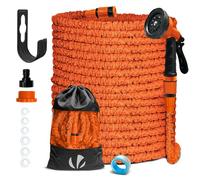 VOUNOT® Tuyau d'arrosage extensible 45m orange - 10 modes - raccord et sac de rangement inclus - flexible, anti-fuite