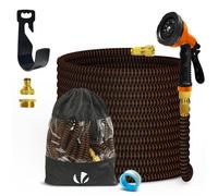 VOUNOT® Tuyau d'arrosage extensible renforcé 15m orange - 10 modes - raccord et sac de rangement inclus - flexible, anti-fuite