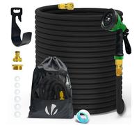 VOUNOT® Tuyau d'arrosage extensible renforcé 45m noir - 10 modes - raccord et sac de rangement inclus - flexible, anti-fuite