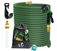 VOUNOT® Tuyau d'arrosage extensible renforcé 45m vert - 10 modes - raccord et sac de rangement inclus - flexible, anti-fuite