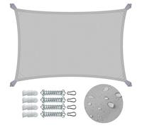 VOUNOT® Voile d'ombrage Rectangulaire en Polyester Imperméable avec Kit de Montage 3x2m Gris Clair