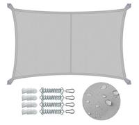 VOUNOT® Voile d'ombrage Rectangulaire en Polyester Imperméable avec Kit de Montage 3x5m Gris Clair
