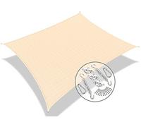 VOUNOT® Voile d'ombrage Rectangulaire HDPE avec Le Kit de Fixation Protection UV Toile Ombrage Résistant Aéré et Respirant Bloque 90% Rayons UV Kit de Montage Inclus 3x2.5m Ivorie