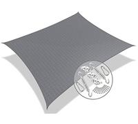 VOUNOT® Voile d'ombrage Rectangulaire HDPE avec Le Kit de Fixation Protection UV Toile Ombrage Résistant Aéré et Respirant Bloque 90% Rayons UV Kit de Montage Inclus 3x2.5m Gris