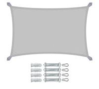 VOUNOT® Voile d'ombrage Rectangulaire Imperméable Auvent Protection en Polyester avec Kit de Montage Toile Ombrage Protection UV 95% Résistant et Respirant pour Jardin Terrasse Balcon 3x2m Gris Clair